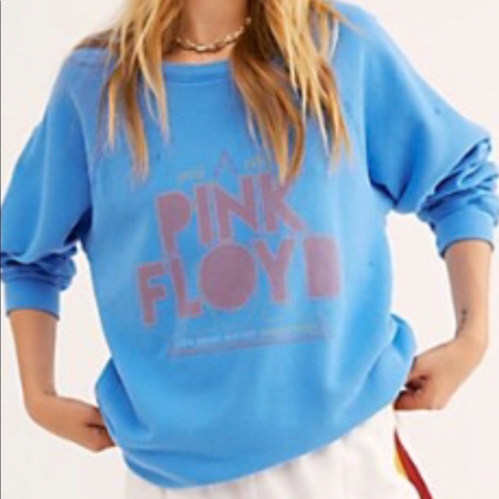 Oversized Pink Floyd Graphic Pullover in BLUE